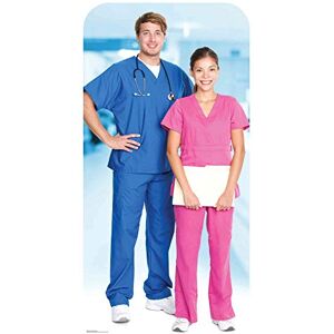 STAR CUTOUTS Ltd SC1567 Doctor & Nurse Stand-in Lifesize Cardboard Cutout/Display/Medical Professional Height 190cm Width 96cm, Solid, Multicolour, Regular STAR CUTOUTS Ltd SC1567 Doctor & Nurse Stand-in Lifesize Cardboard Cutout/Display/Medical Professional Height 190cm Width 96cm, Solid, Multicolour, Regular