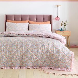 Catherine Lansfield Darcy Floral Reversible 220x230cm Bedspread Pink Catherine Lansfield Darcy Floral Reversible 220x230cm Bedspread Pink