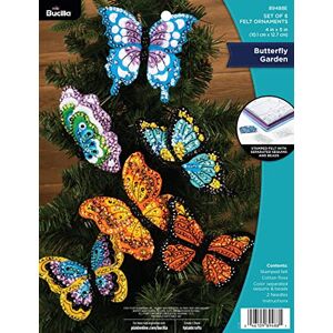 Bucilla Felt Ornaments Applique Kit Set of 6-Butterfly Garden Bucilla Felt Ornaments Applique Kit Set of 6-Butterfly Garden