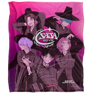 KPop Demon Hunters Saja Boys Demons Silky Touch Super Soft Throw Blanket 152 X 127 Cm, White KPop Demon Hunters Saja Boys Demons Silky Touch Super Soft Throw Blanket 152 X 127 Cm, White