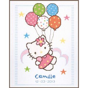 Vervaco Hello Kitty with Balloons Aida Counted Cross Stitch Kit Vervaco Hello Kitty with Balloons Aida Counted Cross Stitch Kit