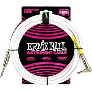 Ernie Ball 15 Straight/Angle Instrument Cable White Ernie Ball 15 Straight/Angle Instrument Cable White