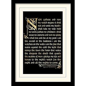 Pyramid Game of Thrones (Season 3-Nightwatch Oath 30x40 cm Mounted & Framed,Black Pyramid Game of Thrones (Season 3-Nightwatch Oath 30x40 cm Mounted & Framed,Black