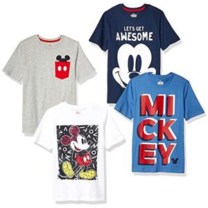Amazon Essentials Disney Marvel Star Wars Boys' Short-Sleeve T-Shirts, Pack of 4, Grey/Navy/Blue, Mickey Awesome, 4 Years Amazon Essentials Disney Marvel Star Wars Boys' Short-Sleeve T-Shirts, Pack of 4, Grey/Navy/Blue, Mickey Awesome, 4 Years