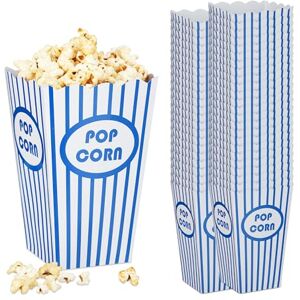 Relaxdays Popcorn Bags, Set of 48, Striped, Retro Look, Cinema, Movie Night Accessory, Cardboard, Container, Blue/White, 16 x 10.5 x 10.5 cm Relaxdays Popcorn Bags, Set of 48, Striped, Retro Look, Cinema, Movie Night Accessory, Cardboard, Container, Blue/White, 16 x 10.5 x 10.5 cm