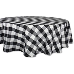 DII Buffalo Check Farmhouse Tablecloth - 70" Round, Black & White DII Buffalo Check Farmhouse Tablecloth - 70" Round, Black & White