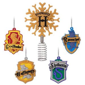 Hallmark Harry Potter 5" Miniature Christmas Tree Topper and 1.89" Mini Ornaments, Set of 5, Shatterproof Hallmark Harry Potter 5" Miniature Christmas Tree Topper and 1.89" Mini Ornaments, Set of 5, Shatterproof