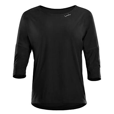WINSHAPE Dt111ls Women's Functional Light and Soft 3/4 Sleeve Top Yoga Shirt Black WINSHAPE Dt111ls Women's Functional Light and Soft 3/4 Sleeve Top Yoga Shirt Black