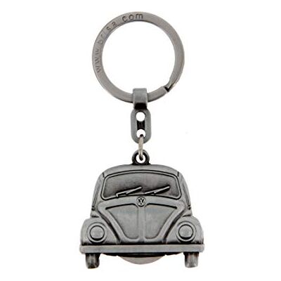 BRISA VW Collection Volkswagen Metal Keyring with Shopping Cart Chip Keychain Accessory Keyholder in Beetle Bug Design (Silver) BRISA VW Collection Volkswagen Metal Keyring with Shopping Cart Chip Keychain Accessory Keyholder in Beetle Bug Design (Silver)