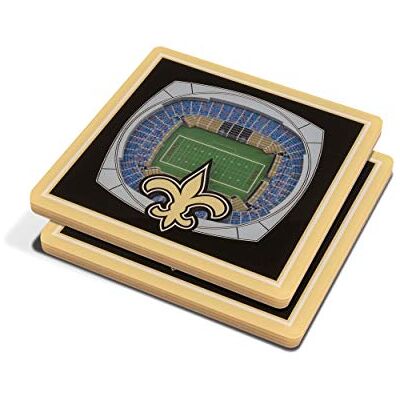 YouTheFan NFL New Orleans Saints Unisex NFL 3D StadiumView Coaster, Team Color, 4" x 4" x .3125 YouTheFan NFL New Orleans Saints Unisex NFL 3D StadiumView Coaster, Team Color, 4" x 4" x .3125