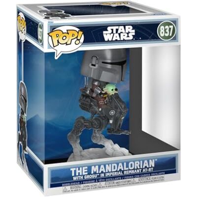 Funko POP! Rides Deluxe: Star Wars The Mandalorian and Grogu The Mandalorian with Grogu in Imperial Remnant AT-RT Collectable Vinyl Figure Gift Idea Official Merchandise Funko POP! Rides Deluxe: Star Wars The Mandalorian and Grogu The Mandalorian with Grogu in Imperial Remnant AT-RT Collectable Vinyl Figure Gift Idea Official Merchandise