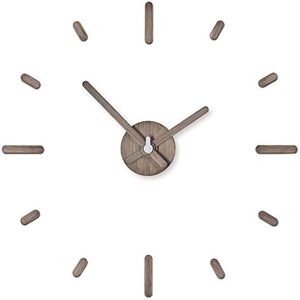PRESENTIME & Co 3D Large Frameless DIY Wall Clock 3D Stickers for Modern Office/Home Decoration, Light Gray Oak Style, 2nd Gen, 12 pcs Hour Markers PRESENTIME & Co 3D Large Frameless DIY Wall Clock 3D Stickers for Modern Office/Home Decoration, Light Gray Oak Style, 2nd Gen, 12 pcs Hour Markers