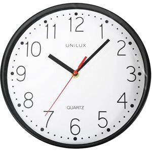 Unilux Wall Clock, Acrylonitrile Butadiene Styrene (ABS) Glass, Black, 25x25x4.5 Unilux Wall Clock, Acrylonitrile Butadiene Styrene (ABS) Glass, Black, 25x25x4.5