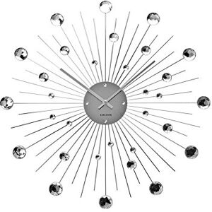 Karlsson Wall Clock Sunburst Crystal Large Silver Karlsson Wall Clock Sunburst Crystal Large Silver