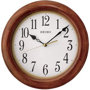 Seiko 12" Round Wood Classic Wall Clock, Brown Seiko 12" Round Wood Classic Wall Clock, Brown