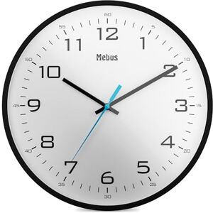 Mebus Analogue Quartz Wall Clock with Bold, Large Numbers, Black, 30 cm Diameter Mebus Analogue Quartz Wall Clock with Bold, Large Numbers, Black, 30 cm Diameter