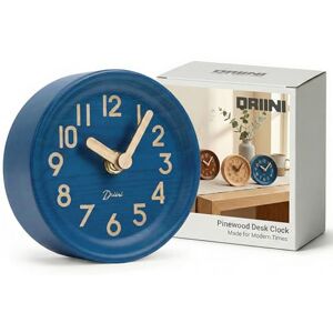 Driini Wooden Analog Desktop Clock – 4.3 in. Decorative Pinewood Clock, No-Tick Design – Easy to Read Silent Sweep Mantle Clock – Quiet Tabletop Clocks with Wood Body, Hands, & Battery Cover; Blue Driini Wooden Analog Desktop Clock – 4.3 in. Decorative Pinewood Clock, No-Tick Design – Easy to Read Silent Sweep Mantle Clock – Quiet Tabletop Clocks with Wood Body, Hands, & Battery Cover; Blue