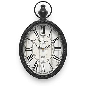 Menterry Small Retro Oval Wall Clock, Antique Old Design, Black Vintage Style, Battery Operated Silent Decor Wall Clocks for Kitchen,Bedroom,Farmhouse,Bathroom (11.2" H x 6.7" W) Menterry Small Retro Oval Wall Clock, Antique Old Design, Black Vintage Style, Battery Operated Silent Decor Wall Clocks for Kitchen,Bedroom,Farmhouse,Bathroom (11.2" H x 6.7" W)