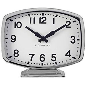 Premier Baillie Table Clock, White Face, Chrome Finish Premier Baillie Table Clock, White Face, Chrome Finish