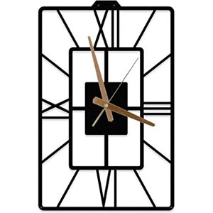 MOXVIO Oblongus Large Modern Wall Clock, Unique Design, Minimalist, Rustic Roman Numerals Metal Wall Clock (70 x 50 cm (27.5"x 19.6")) MOXVIO Oblongus Large Modern Wall Clock, Unique Design, Minimalist, Rustic Roman Numerals Metal Wall Clock (70 x 50 cm (27.5"x 19.6"))