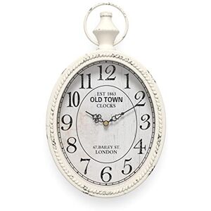 Menterry Small Retro Oval Wall Clock, Antique Old Design, White Vintage Style, Battery Operated Silent Decor Wall Clocks for Kitchen,Bedroom,Farmhouse,Bathroom (11.2" H x 6.7" W) Menterry Small Retro Oval Wall Clock, Antique Old Design, White Vintage Style, Battery Operated Silent Decor Wall Clocks for Kitchen,Bedroom,Farmhouse,Bathroom (11.2" H x 6.7" W)