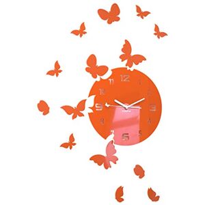 FLEXISTYLE Large Modern Wall Clock Butterfly Round 30 cm 15 Butterflies Living Room Bedroom Children's Room Product Made in the EU (Orange) FLEXISTYLE Large Modern Wall Clock Butterfly Round 30 cm 15 Butterflies Living Room Bedroom Children's Room Product Made in the EU (Orange)