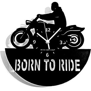 Instant Karma Clocks Motorcycle Born to Ride Motorcyclist, HDF, Black Wood, Ø12inch Instant Karma Clocks Motorcycle Born to Ride Motorcyclist, HDF, Black Wood, Ø12inch