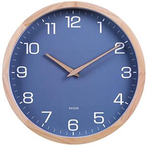 Kesin 12 Inches Wood Blue Wall Clock Silent Round Modern Wall Clocks Battery Operated with Large Numbers & HD Glass Decorative Home Kitchen Living Room Bedroom Kid's Room Office Kesin 12 Inches Wood Blue Wall Clock Silent Round Modern Wall Clocks Battery Operated with Large Numbers & HD Glass Decorative Home Kitchen Living Room Bedroom Kid's Room Office