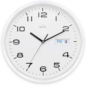 Acctim Calendar Wall Clock, White, 32cm Diameter Acctim Calendar Wall Clock, White, 32cm Diameter