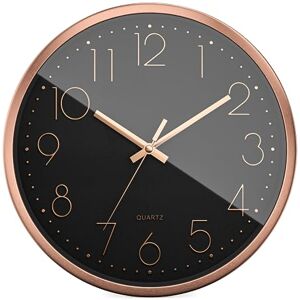 Mebus Wall Clock, Plastic Aluminium, Black, 30 cm Mebus Wall Clock, Plastic Aluminium, Black, 30 cm
