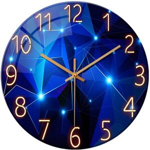 Constantplanet Blue Wall-Clocks for Living Room Decor Kitchen Clocks Wall Battery Operated 12 Inch Round Glass Wall Clock Silent Non-Ticking Constantplanet Blue Wall-Clocks for Living Room Decor Kitchen Clocks Wall Battery Operated 12 Inch Round Glass Wall Clock Silent Non-Ticking
