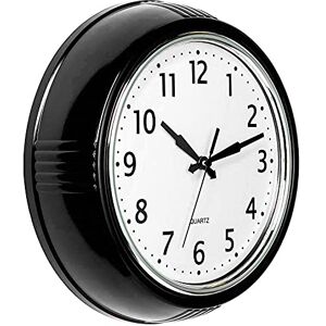 Bernhard Products Black Wall Clock Retro Silent Non Ticking 9.5 Inch Round Battery Operated Quality Quartz Easy to Read for Home Kitchen Office Classroom School Clocks Sweep Movement Vintage Décor Bernhard Products Black Wall Clock Retro Silent Non Ticking 9.5 Inch Round Battery Operated Quality Quartz Easy to Read for Home Kitchen Office Classroom School Clocks Sweep Movement Vintage Décor
