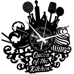 Instant Karma Clocks Queen of the Kitchen Wall Clock – Silent No-Ticking Perfect for Bedroom, Office, Studio, Cabin, Living Room – Unique Decoration Instant Karma Clocks Queen of the Kitchen Wall Clock – Silent No-Ticking Perfect for Bedroom, Office, Studio, Cabin, Living Room – Unique Decoration