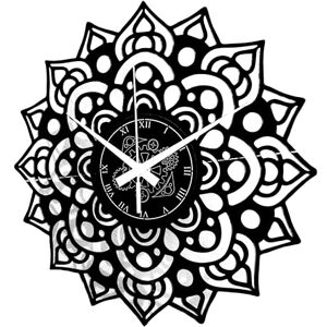 Instant Karma Clocks Vinyl Wall Clock Mandala Decorative Flower Artwork Life Art Yoga Zen Meditate, Black Instant Karma Clocks Vinyl Wall Clock Mandala Decorative Flower Artwork Life Art Yoga Zen Meditate, Black