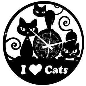 Instant Karma Clocks Love Cats Wall Clock Whimsical Cat Silhouette Decor Silent Quartz Movement Perfect for Pet Lovers and Feline-Themed Spaces Instant Karma Clocks Love Cats Wall Clock Whimsical Cat Silhouette Decor Silent Quartz Movement Perfect for Pet Lovers and Feline-Themed Spaces