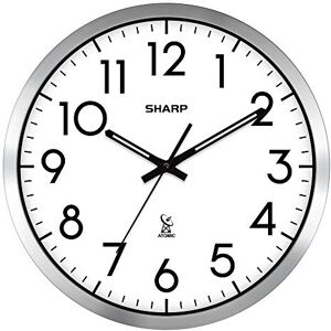 Sharp Atomic Analog Wall Clock 12" Silver Brushed Finish Sets Automatically- Battery Operated Easy to Read Use: Simple, Style fits Any Decor Sharp Atomic Analog Wall Clock 12" Silver Brushed Finish Sets Automatically- Battery Operated Easy to Read Use: Simple, Style fits Any Decor