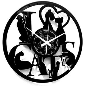 Instant Karma Clocks I Love Cats Wall Clock Decorative Feline Typography Art Silent Quartz Movement Perfect for Cat Enthusiasts and Animal Lovers Instant Karma Clocks I Love Cats Wall Clock Decorative Feline Typography Art Silent Quartz Movement Perfect for Cat Enthusiasts and Animal Lovers