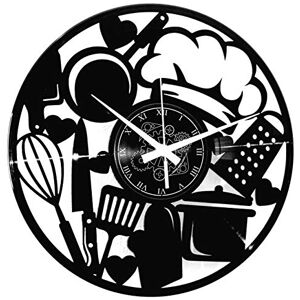 Instant Karma Clocks Chef Kitchen Wall Clock with Cooking Tools Silhouette – Silent No-Ticking – Perfect for Bedroom, Office, Studio, Living Room – Unique Decoration Instant Karma Clocks Chef Kitchen Wall Clock with Cooking Tools Silhouette – Silent No-Ticking – Perfect for Bedroom, Office, Studio, Living Room – Unique Decoration