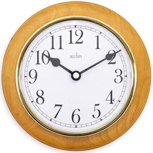 Acctim Maine Wall Clock Quartz Wood Frame Gold Bezel Cherry 20cm 24170 Acctim Maine Wall Clock Quartz Wood Frame Gold Bezel Cherry 20cm 24170