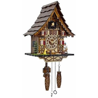 HUGE HAPPINESS Cuckoo Clock for Wall Art: 12 Melodies, Volume Control, Night Mode, Germany Style Black Forest Retro Traditional Handcrafted Wooden House Home Decor, Gifts for Family (8.75 X 23inch) HUGE HAPPINESS Cuckoo Clock for Wall Art: 12 Melodies, Volume Control, Night Mode, Germany Style Black Forest Retro Traditional Handcrafted Wooden House Home Decor, Gifts for Family (8.75 X 23inch)