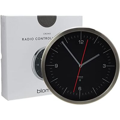 blomus Radio-Controlled Clock, Stainless Steel, Clear Glass, Black, 24 x 24 x 4.5 cm blomus Radio-Controlled Clock, Stainless Steel, Clear Glass, Black, 24 x 24 x 4.5 cm