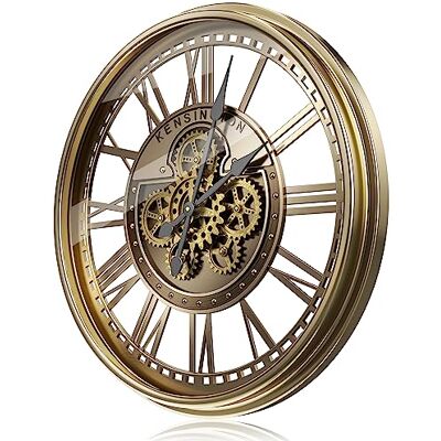 TOKTEKK 70cm Large Wall Clock with Real Moving Gears,Roman Bronze Large Wall Clock/Modern/Metal/Silen Decorative Clocks/Rustic/Vintage/Industrial/ Steampunk/Living Room Decor Home Farmhouse TOKTEKK 70cm Large Wall Clock with Real Moving Gears,Roman Bronze Large Wall Clock/Modern/Metal/Silen Decorative Clocks/Rustic/Vintage/Industrial/ Steampunk/Living Room Decor Home Farmhouse