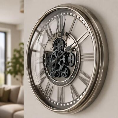 TOKTEKK Moving Gears Wall Clock 53.5cm,Roman Grey Bronze Large Wall Clock/Modern/Metal/Silen Decorative Clocks/Rustic/Vintage/Industrial/ Steampunk/Living Room Decor Home Farmhouse TOKTEKK Moving Gears Wall Clock 53.5cm,Roman Grey Bronze Large Wall Clock/Modern/Metal/Silen Decorative Clocks/Rustic/Vintage/Industrial/ Steampunk/Living Room Decor Home Farmhouse