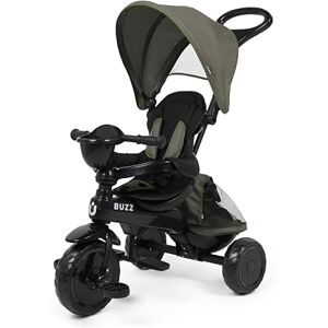BABYLO Buzz Baby Trike, 4 in 1 Kids Tricycle, Removable Canopy, 5-Point Safety Harness, from 10 Months to 25kg, Black/Green BABYLO Buzz Baby Trike, 4 in 1 Kids Tricycle, Removable Canopy, 5-Point Safety Harness, from 10 Months to 25kg, Black/Green
