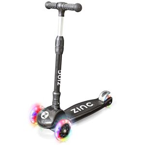 ZINC T-Motion Kids Scooter for Ages 3+ – Three Wheeled Folding Boys & Girls Scooter with LED Light Up Wheels, Adjustable Handlebar, Lean & Steer Controls, Rear Brake, Black ZINC T-Motion Kids Scooter for Ages 3+ – Three Wheeled Folding Boys & Girls Scooter with LED Light Up Wheels, Adjustable Handlebar, Lean & Steer Controls, Rear Brake, Black