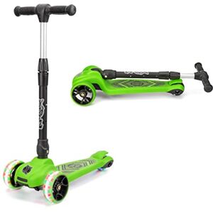 Xootz Scout Tri-Scooter, LED 3-Wheeled Light Up Scooter for Toddlers, Adjustable Bar Height and Foldable Scooter, for Kids, Girls and Boys, ages 3+, Green Xootz Scout Tri-Scooter, LED 3-Wheeled Light Up Scooter for Toddlers, Adjustable Bar Height and Foldable Scooter, for Kids, Girls and Boys, ages 3+, Green