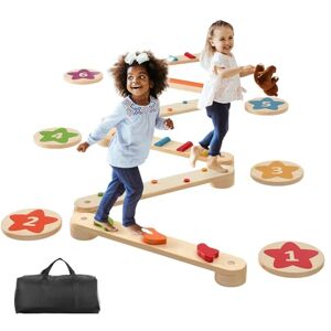 VEVOR Balance Beam Stepping Stones, 6 PCS Wooden Toddler Balance Boards, Montessori Toy for Kids 2-6, Build Coordination and Gross Motor Skills Gymnastics Obstacle Course Indoor Outdoor for Girls Boys VEVOR Balance Beam Stepping Stones, 6 PCS Wooden Toddler Balance Boards, Montessori Toy for Kids 2-6, Build Coordination and Gross Motor Skills Gymnastics Obstacle Course Indoor Outdoor for Girls Boys