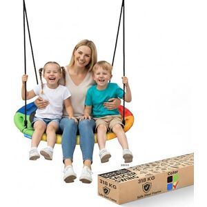 SereneLife Tree Swing Seat, Large Round Saucer Kids Swings, Adults and Kids Nest Swing, Durable Frame, 318kg Capacity, Indoor Outdoor Hanging Rope Swinging Seat for Backyard, Garden and More – Rainbow SereneLife Tree Swing Seat, Large Round Saucer Kids Swings, Adults and Kids Nest Swing, Durable Frame, 318kg Capacity, Indoor Outdoor Hanging Rope Swinging Seat for Backyard, Garden and More – Rainbow