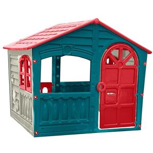 Palplay Plastic Playhouse, House of Fun, Indoor and Outdoor Playhouse, UV Resistant, Playhouse for Girls and Boys, Imagative Fun, Suitable for Ages 2+, Red, White and Blue, 130 x 111 x 115cm Palplay Plastic Playhouse, House of Fun, Indoor and Outdoor Playhouse, UV Resistant, Playhouse for Girls and Boys, Imagative Fun, Suitable for Ages 2+, Red, White and Blue, 130 x 111 x 115cm