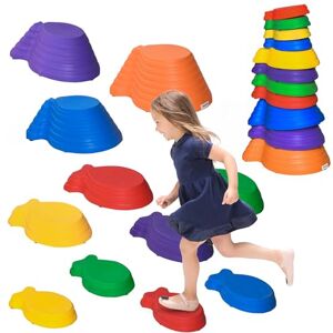 Outsunny Kids Balance Stepping Stones 11-Piece Fish Shape Non-Slip Obstacle Course Stackable Balance Blocks Exercise Toddler Balance for Indoors and Outdoors Multicoloured Outsunny Kids Balance Stepping Stones 11-Piece Fish Shape Non-Slip Obstacle Course Stackable Balance Blocks Exercise Toddler Balance for Indoors and Outdoors Multicoloured